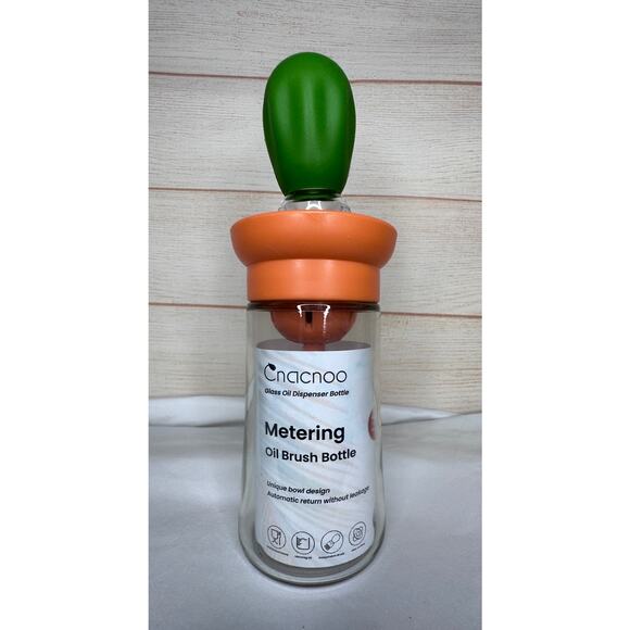 2-in-1 Glass Metering Oil Dispenser & Silicone Basting Brush New - Picture 2 of 10